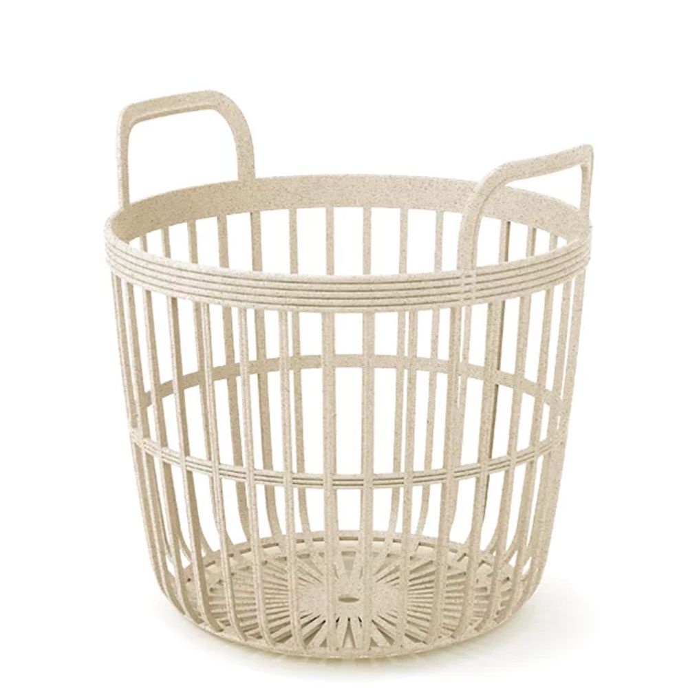 381411 ZOE BASKET ECO WOOD ΚΡΕΜ ΠΛΑΣΤΙΚΟ ΚΑΛΑΘΙ Φ45Χ44ΕΚ - Image 1