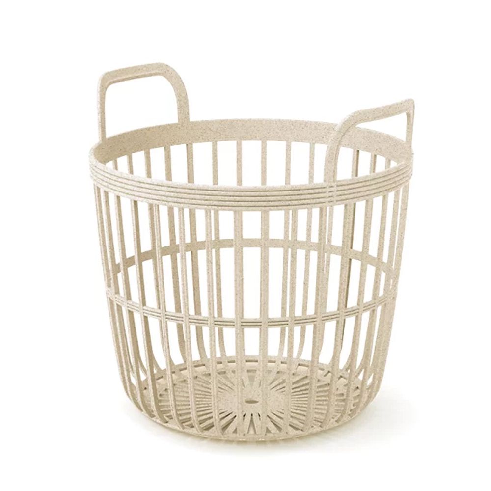 381503 ZOE BASKET ECO WOOD ΚΡΕΜ ΠΛΑΣΤΙΚΟ ΚΑΛΑΘΙ Φ40Χ37ΕΚ - Image 1