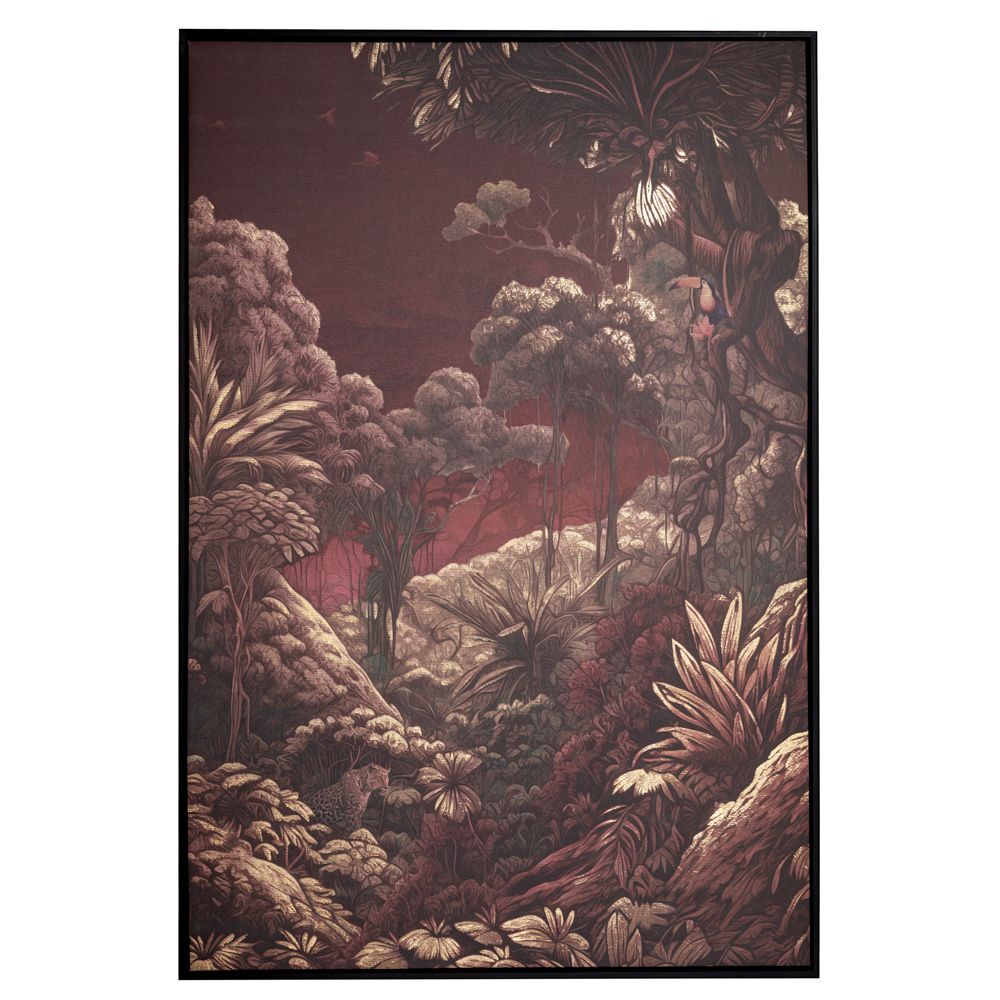 89152 BURGUNDY JUNGLE ΧΡΥΣΟΤΥΠΙΑ 83Χ123ΕΚ ΜΕ ΜΑΥΡΗ ΚΟΡΝΙΖΑ ΣΕ ΤΥΠΩΜΕΝΟ ΚΑΜΒΑ - Image 1