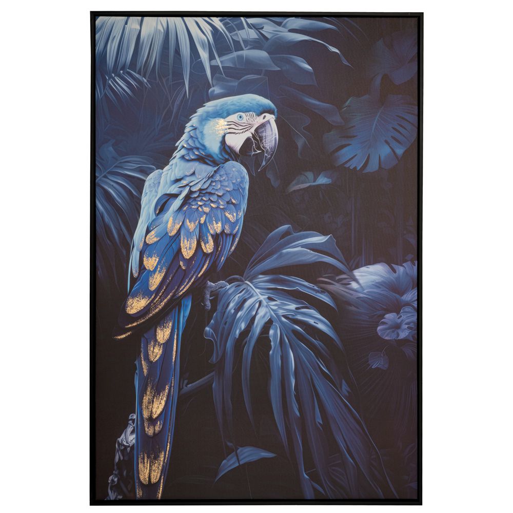 89158 BLUE PARROT ΧΡΥΣΟΤΥΠΙΑ 83Χ123ΕΚ ME ΜΑΥΡΗ ΚΟΡΝΙΖΑ ΣΕ ΤΥΠΩΜΕΝΟ ΚΑΜΒΑ - Image 1