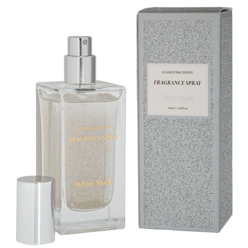 90034 ΑΣΗΜΙ ΑΡΩΜΑΤΙΚΟ SPAY ΜΕ GLITTER 50ML White Musk - Image 1