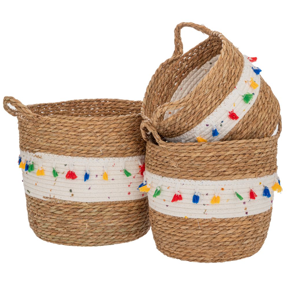 90162 ΣΕΤ 3 ΚΑΛΑΘΙ RATTAN ΜΕ ΚΡΟΣΙΑ 32Χ29 27Χ25 25Χ22ΕΚ - Image 1