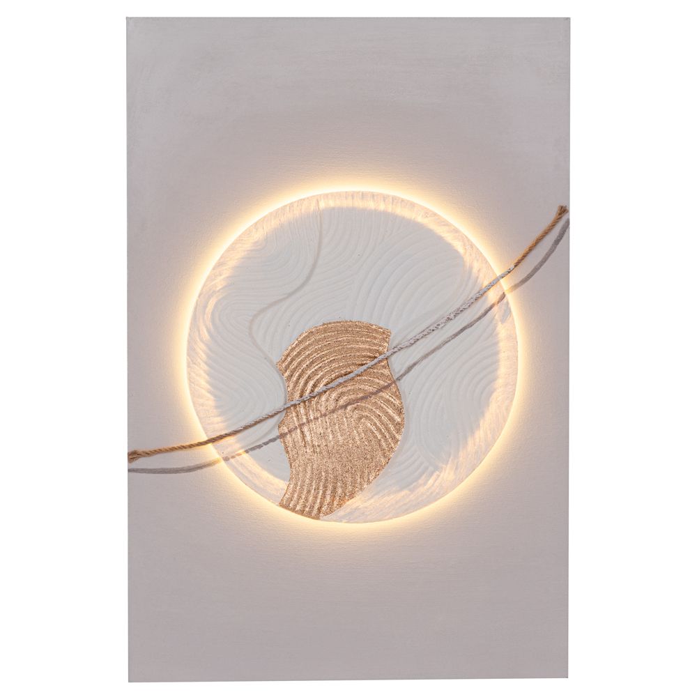 92727 ΠΙΝΑΚΑΣ ΚΥΚΛΟΣ ΕΛΑΙΟΓΡΑΦΙΑ WITH LED LIGHT ΣΕ ΤΥΠΩΜΕΝΟ ΚΑΜΒΑ 60Χ90ΕΚ - Image 1