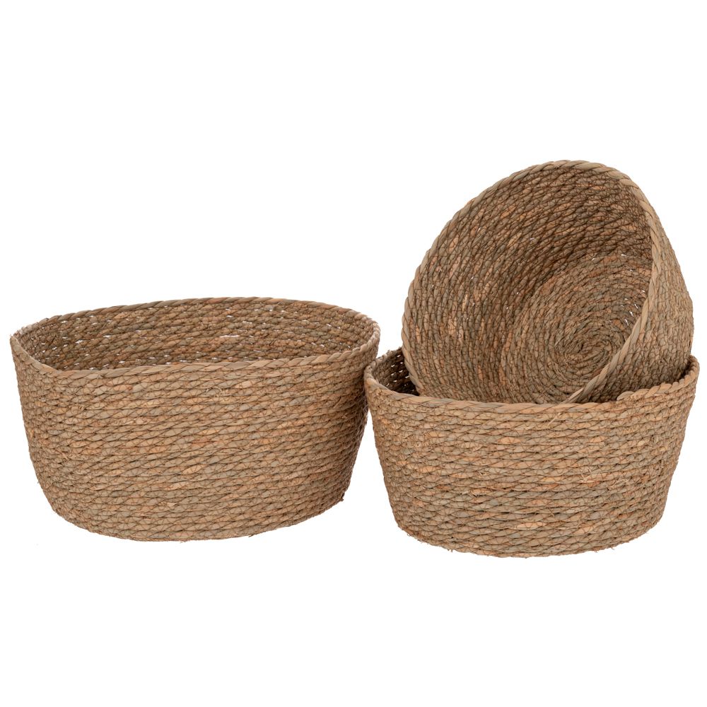 93047 ΣΕΤ 3 ΠΑΝΕΡΙΑ ΦΥΣΙΚΟ WICKER Φ35Χ17 D30X15 X26X13EK - Image 1