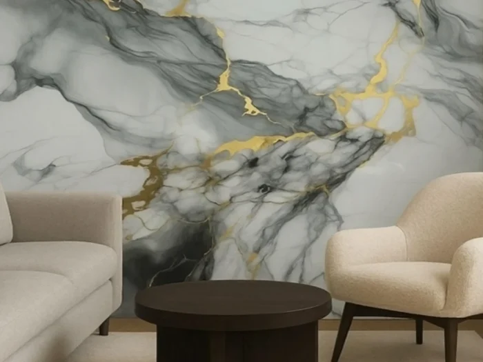 Πάνελ Τοίχου PVC Marble Gold [2.8×1.22m] - Image 2